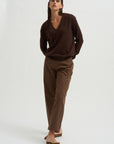 Cashmere Blend V-Neck Knit, Brown