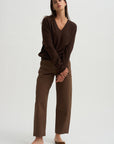 Cashmere Blend V-Neck Knit, Brown