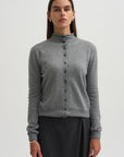 Mock Neck Cardigan, Gray