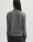 Mock Neck Cardigan, Gray