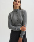Mock Neck Cardigan, Gray