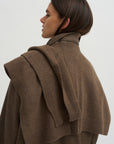 Wool Blend Knit Shawl, Light Brown