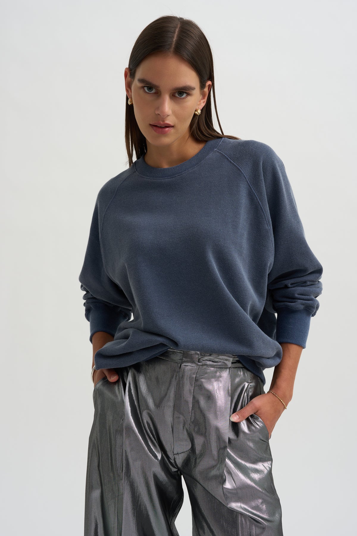 Oversized Sweatshirt, Vintage Blue