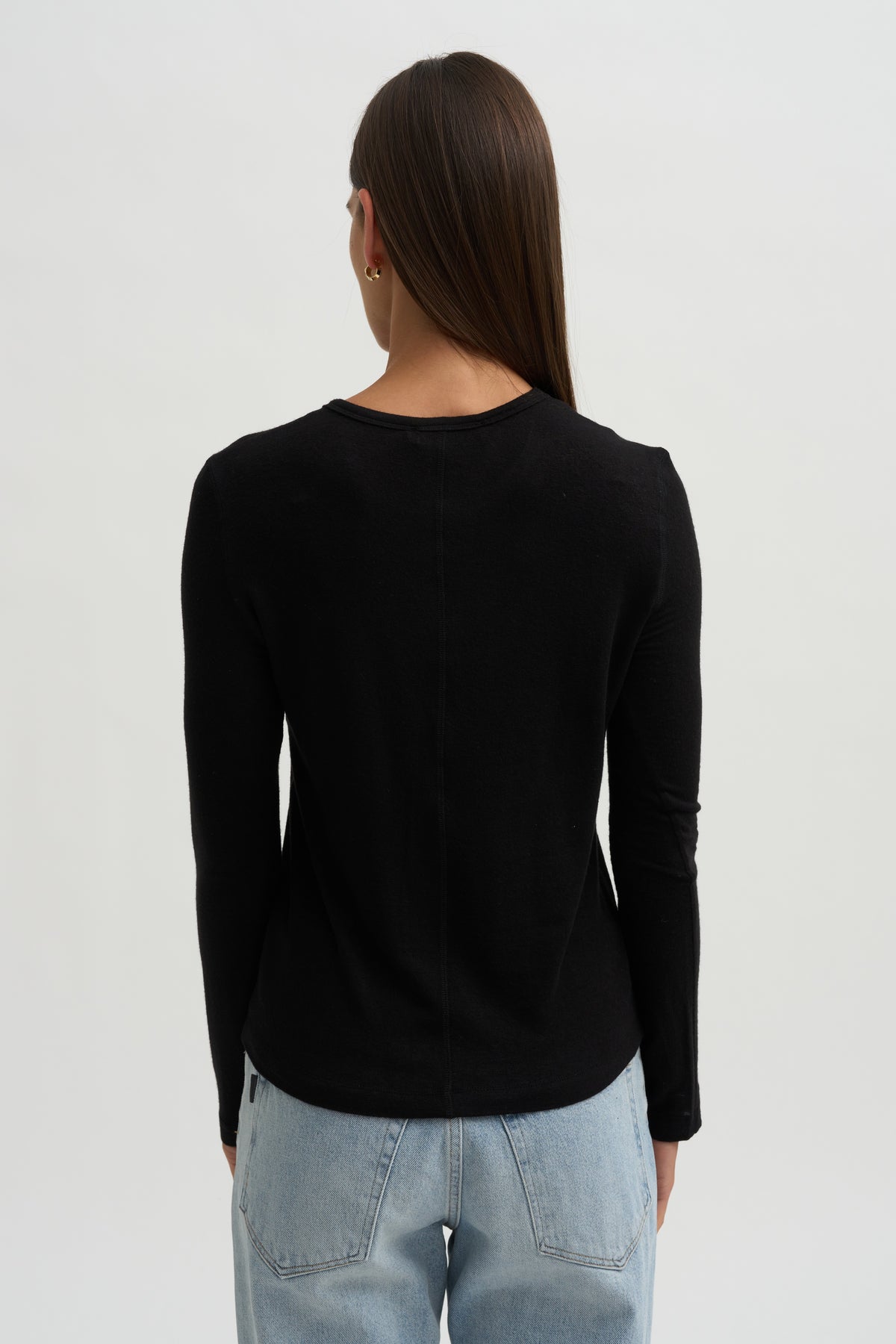 Wool Tencel Crewneck Top