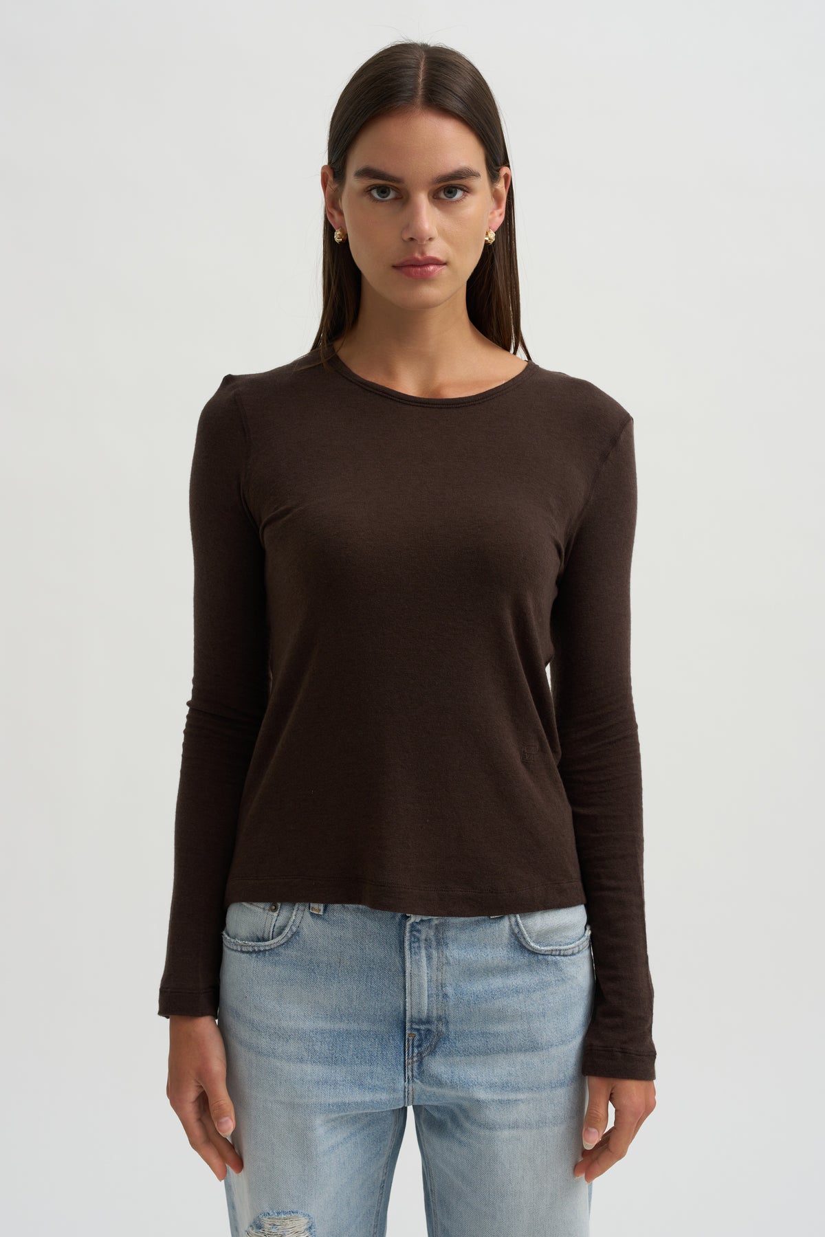 Wool Tencel Crewneck Top