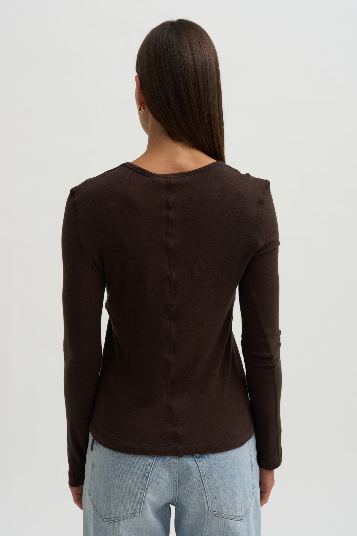 Wool Tencel Crewneck Top