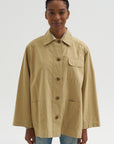 Linen Blend Work Jacket, Beige
