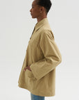 Linen Blend Work Jacket, Beige
