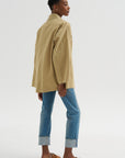 Linen Blend Work Jacket, Beige