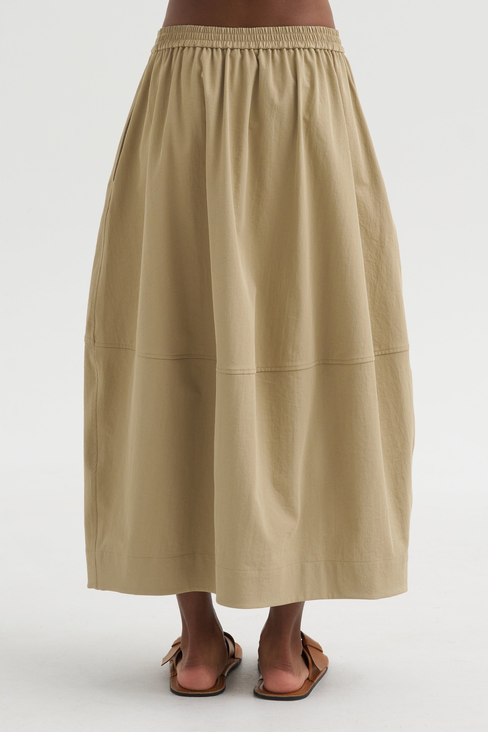 Balloon Midi Skirt, Beige