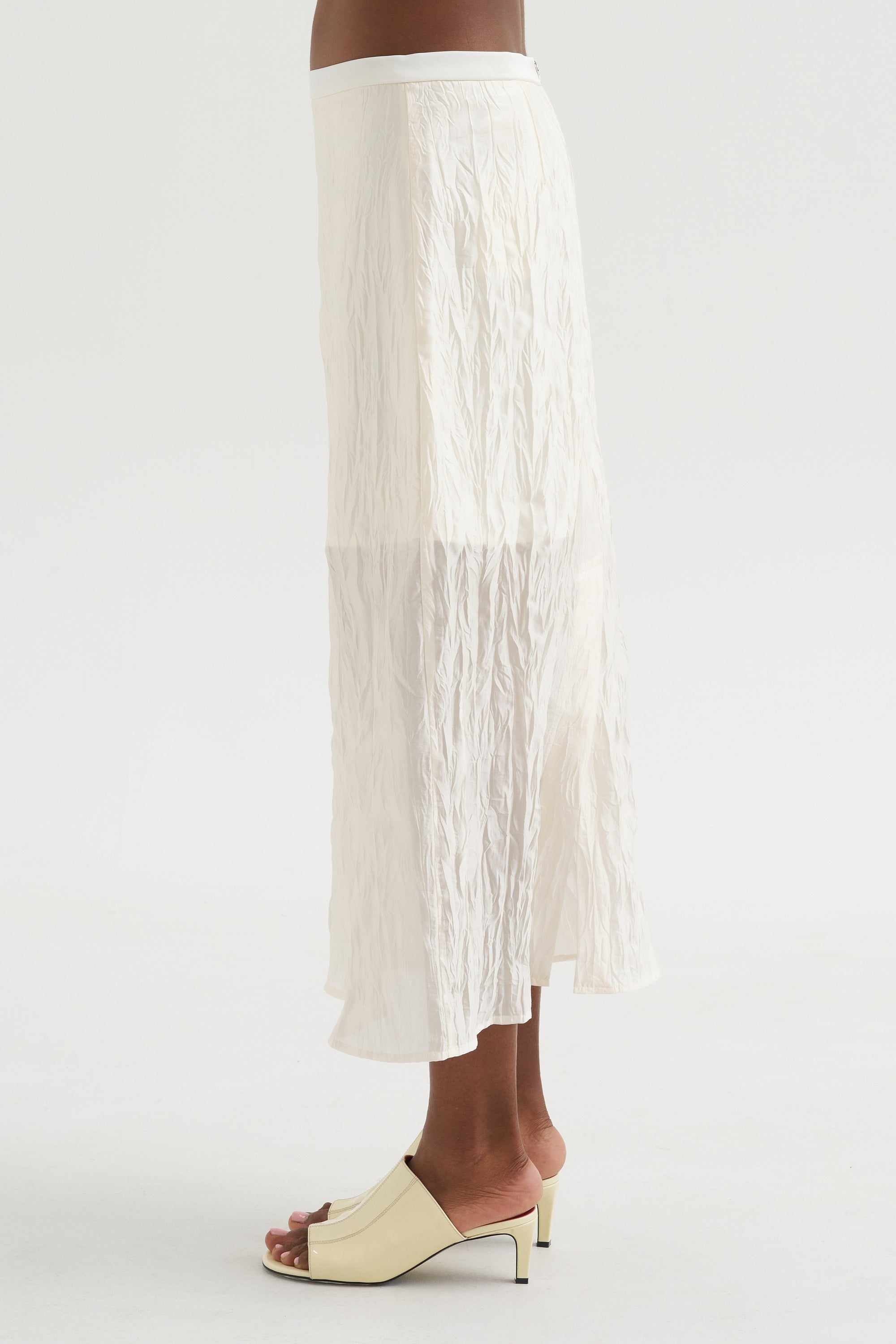 Crinkled Midi Skirt
