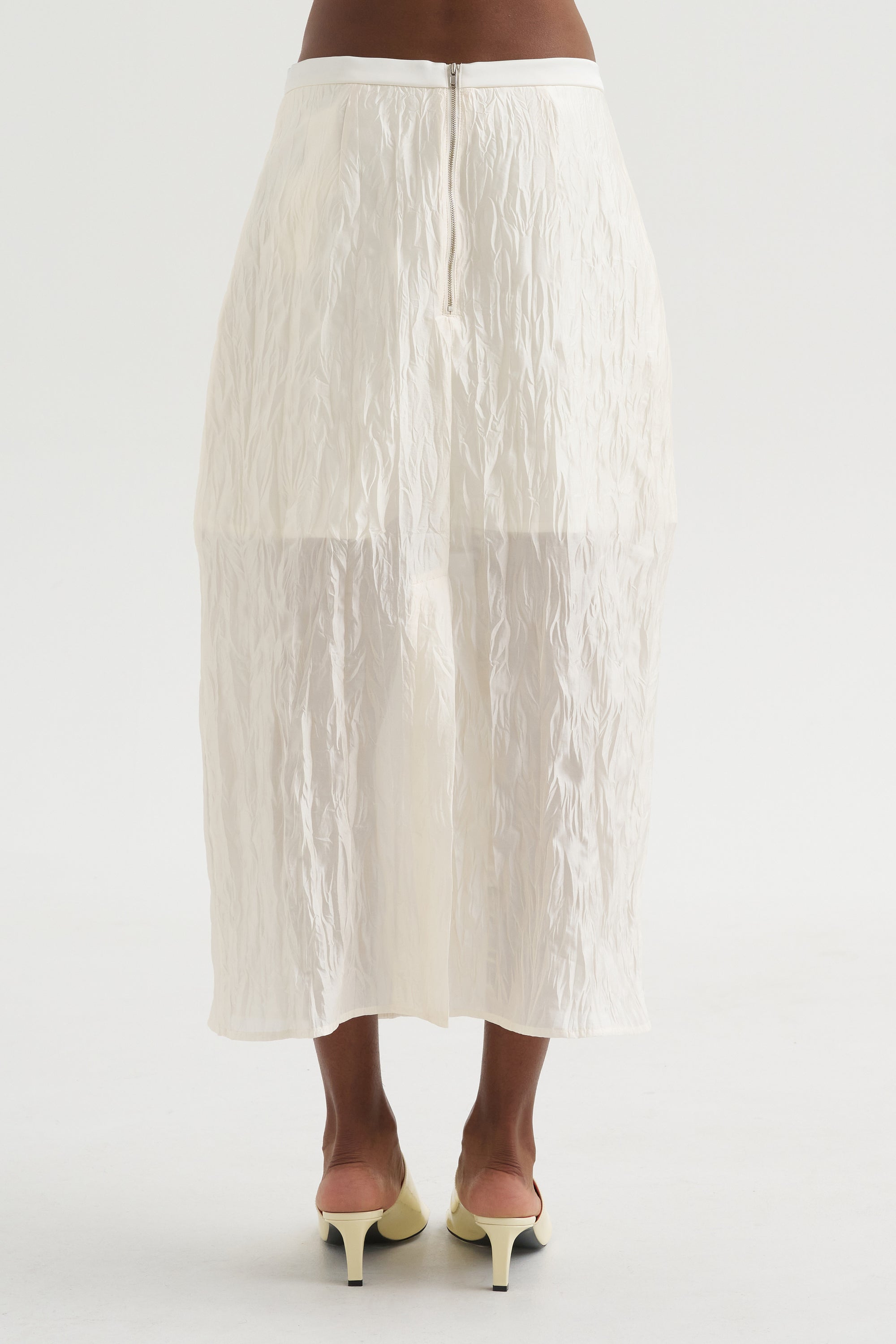 Crinkled Midi Skirt