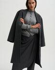 Mock Neck Cardigan, Gray
