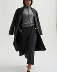 Mock Neck Cardigan, Gray