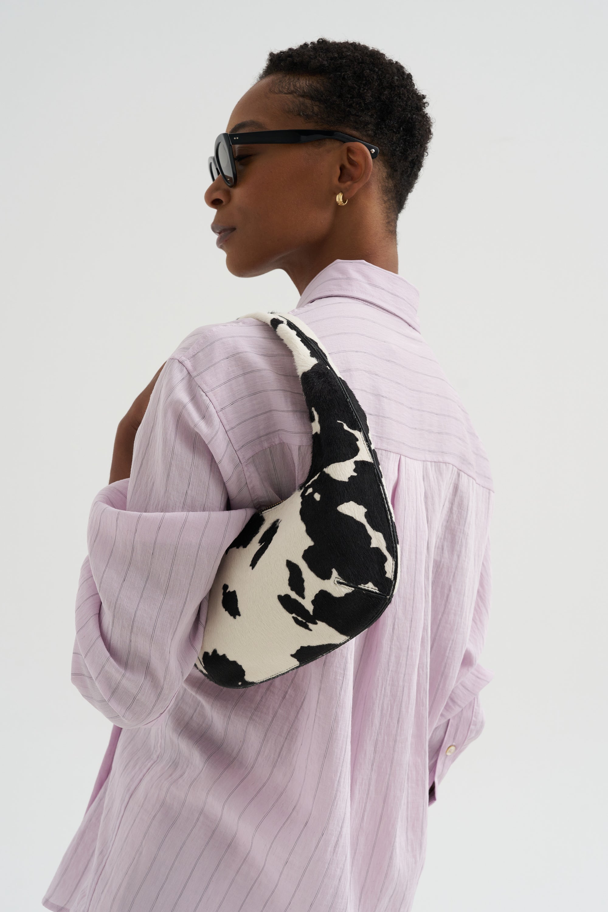 Mini Gnocchi Bag, Printed Ponyhair