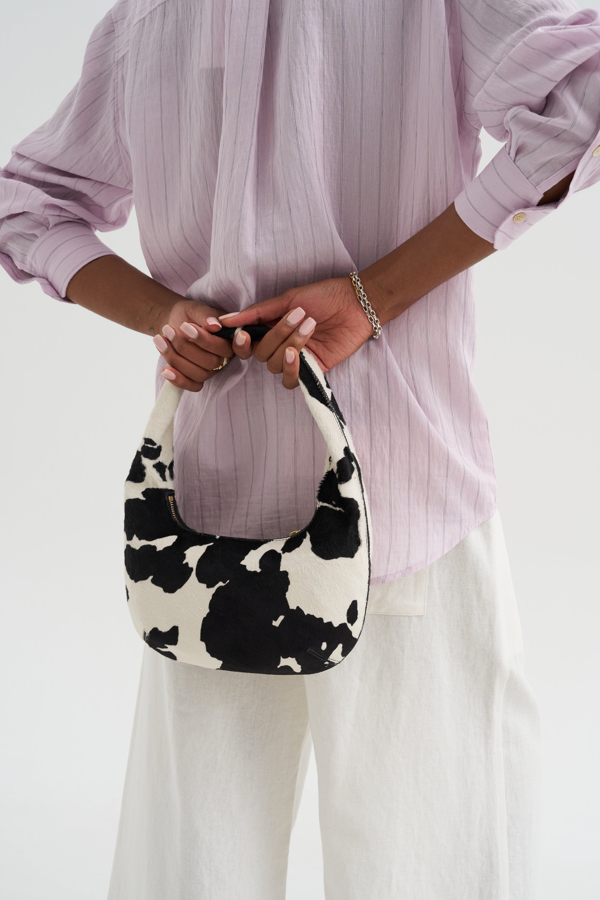 Mini Gnocchi Bag, Printed Ponyhair