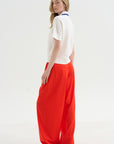 Elbow-length Knit Top Corquet, Milk-Blue Faience