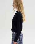 Eclair - Knit Shirt with Graphic Motifs, Midnight-Natural-Turquoise