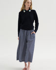 Eclair - Knit Shirt with Graphic Motifs, Midnight-Natural-Turquoise