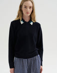Eclair - Knit Shirt with Graphic Motifs, Midnight-Natural-Turquoise