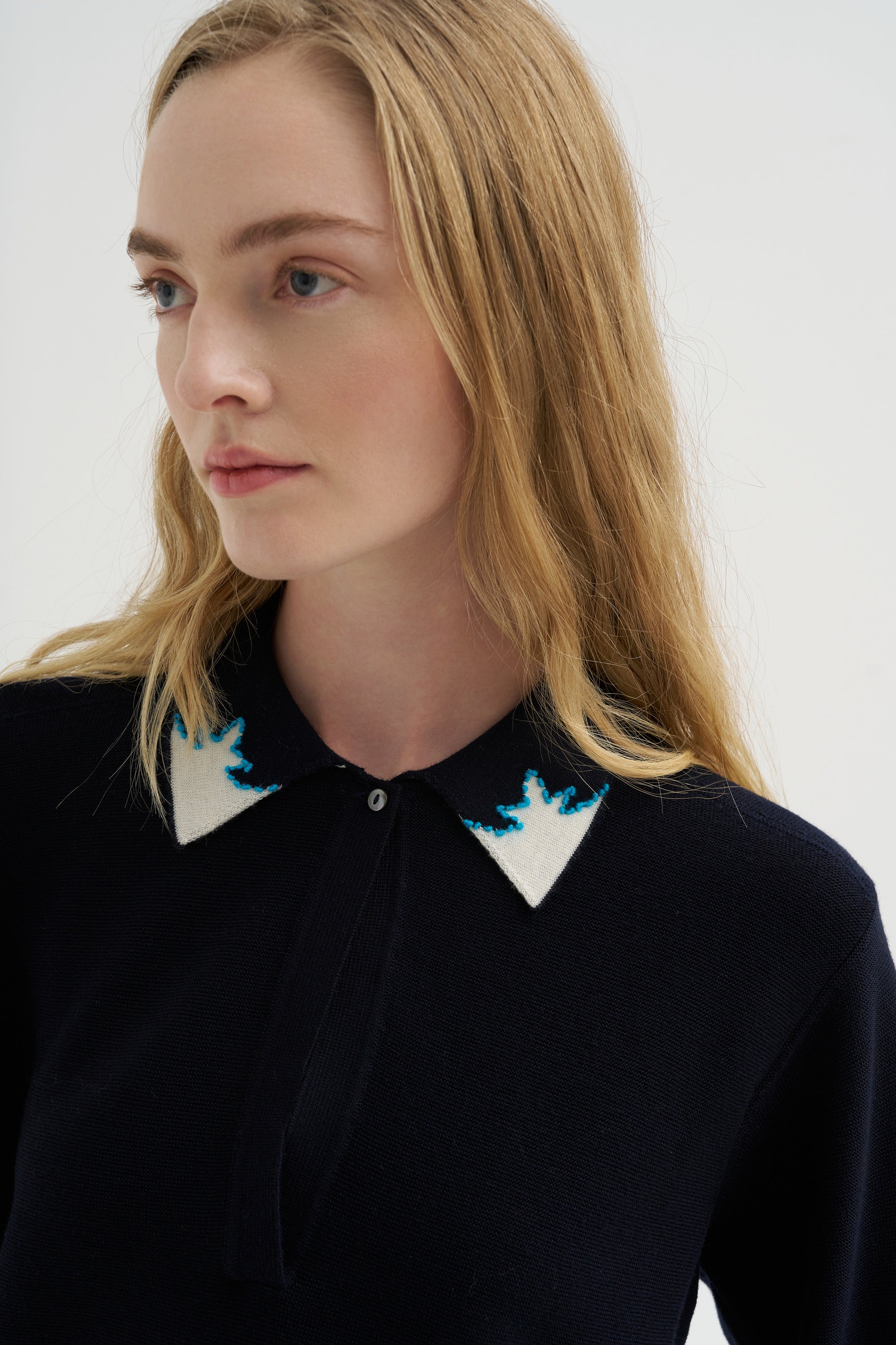 Eclair - Knit Shirt with Graphic Motifs, Midnight-Natural-Turquoise