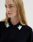 Eclair - Knit Shirt with Graphic Motifs, Midnight-Natural-Turquoise