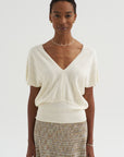Elysee -  Herringbone Knit Top, Natural