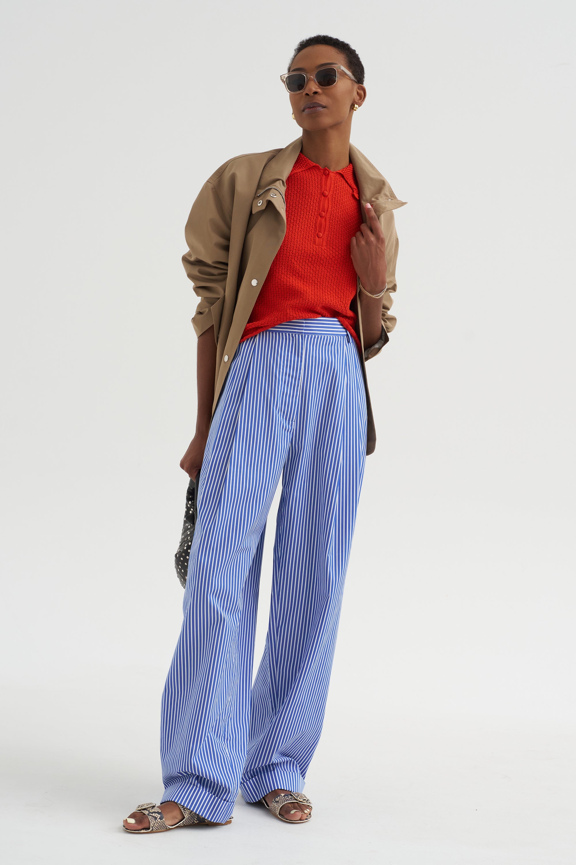 Extra - Ruffled Neck Polo, Blood Orange