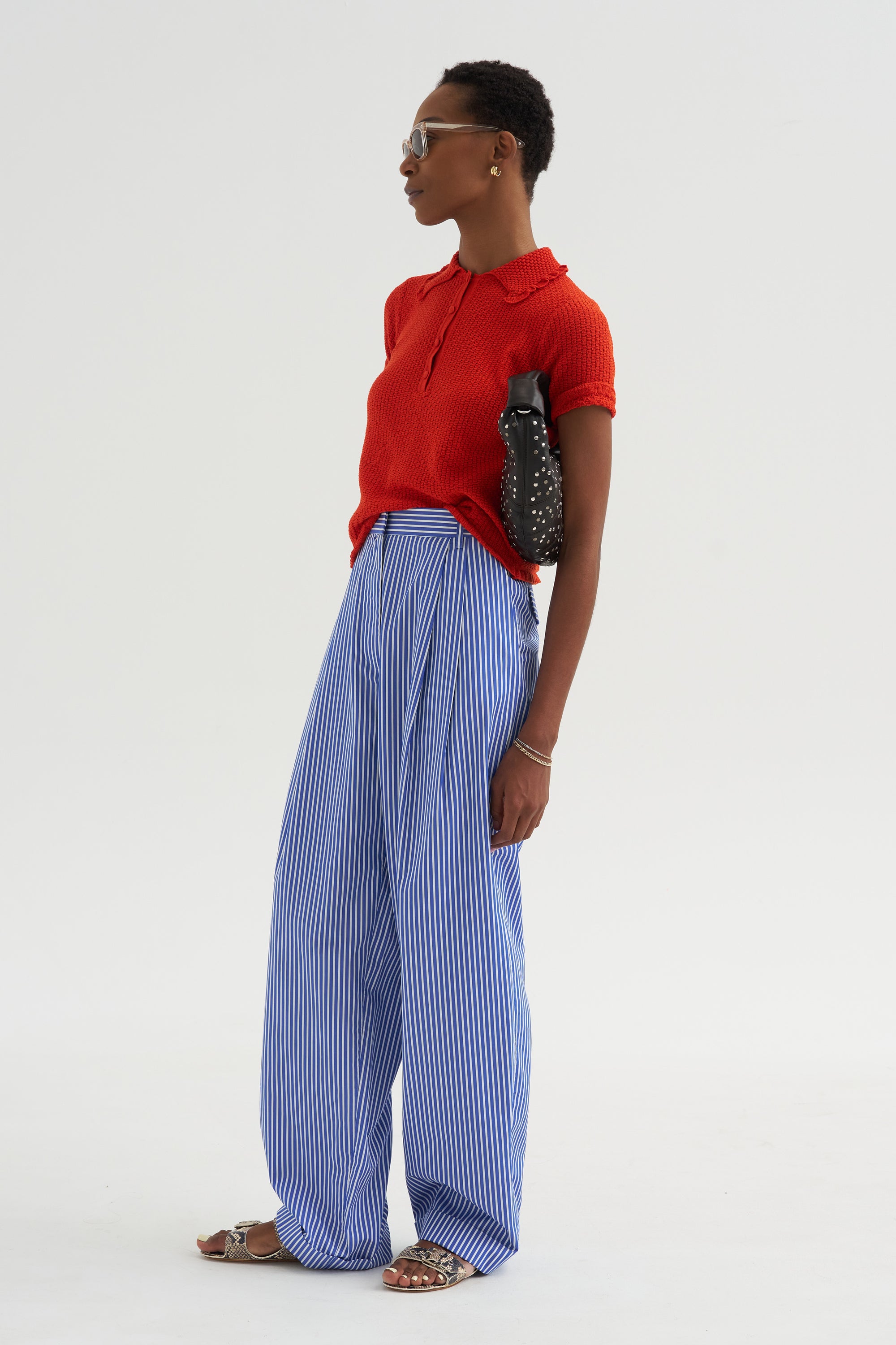 Extra - Ruffled Neck Polo, Blood Orange