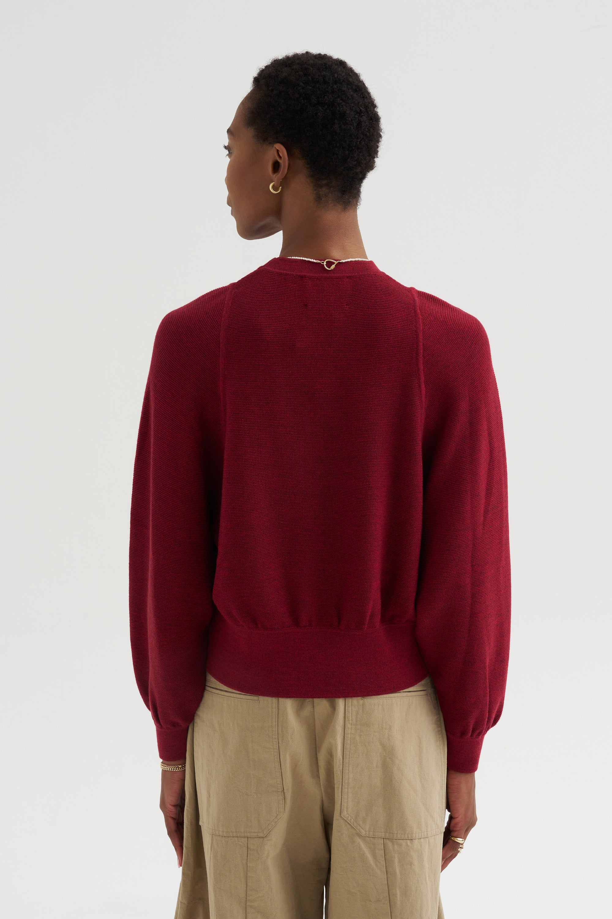 Jour - Fine Openwork Knit, Mottled Red