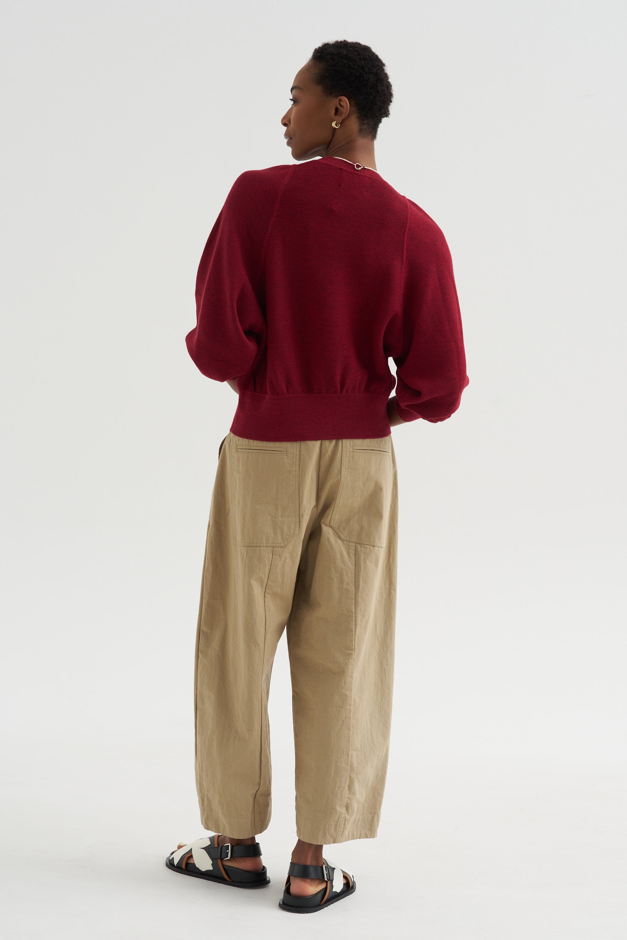 Jour - Fine Openwork Knit, Mottled Red