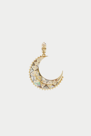 HARWELL GODFREY - Mini Moon Crescent Inlay Charm, Mother Of Pearl