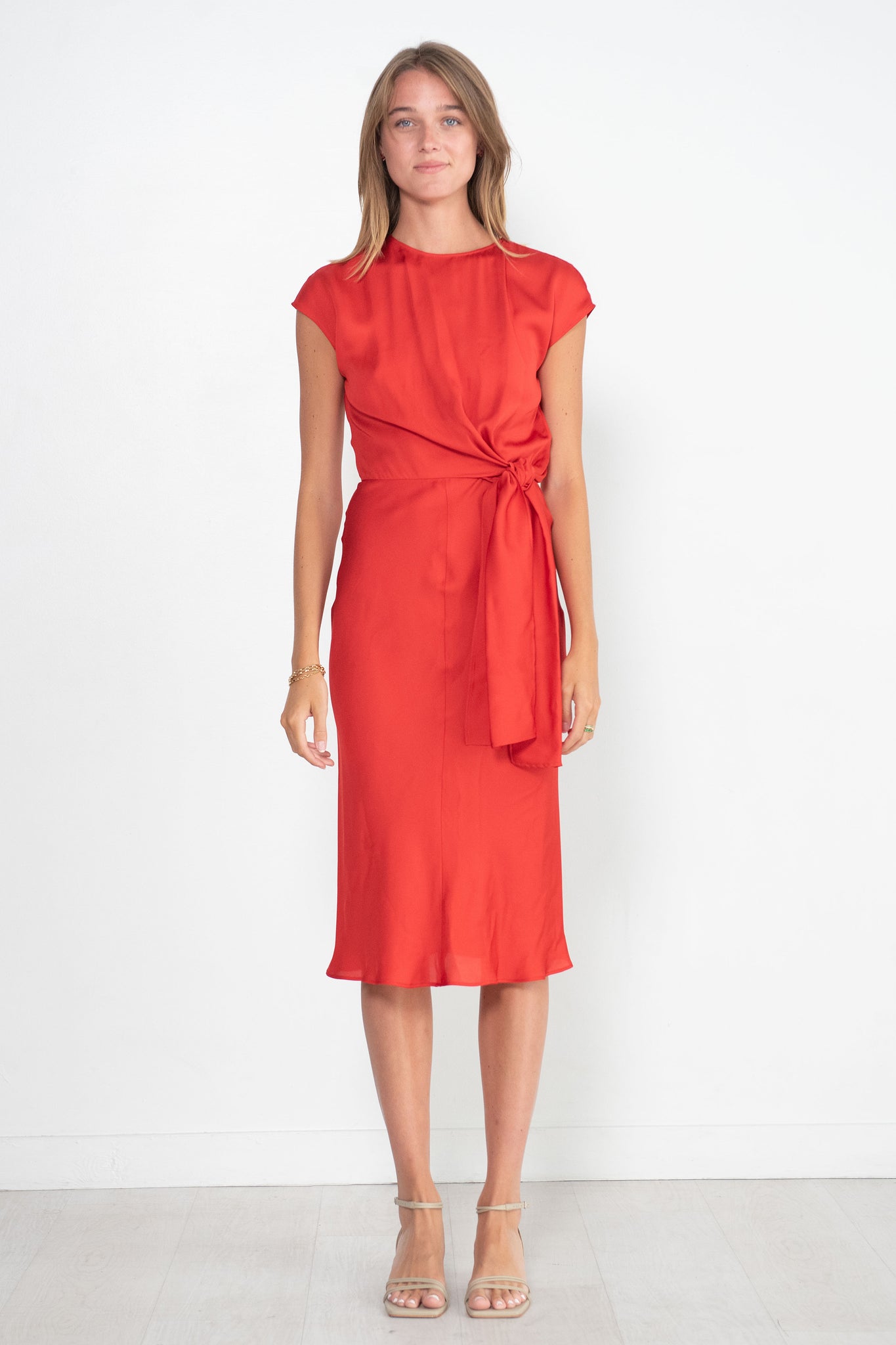 MANTU - Short Sleeve Dress, Burnt Red