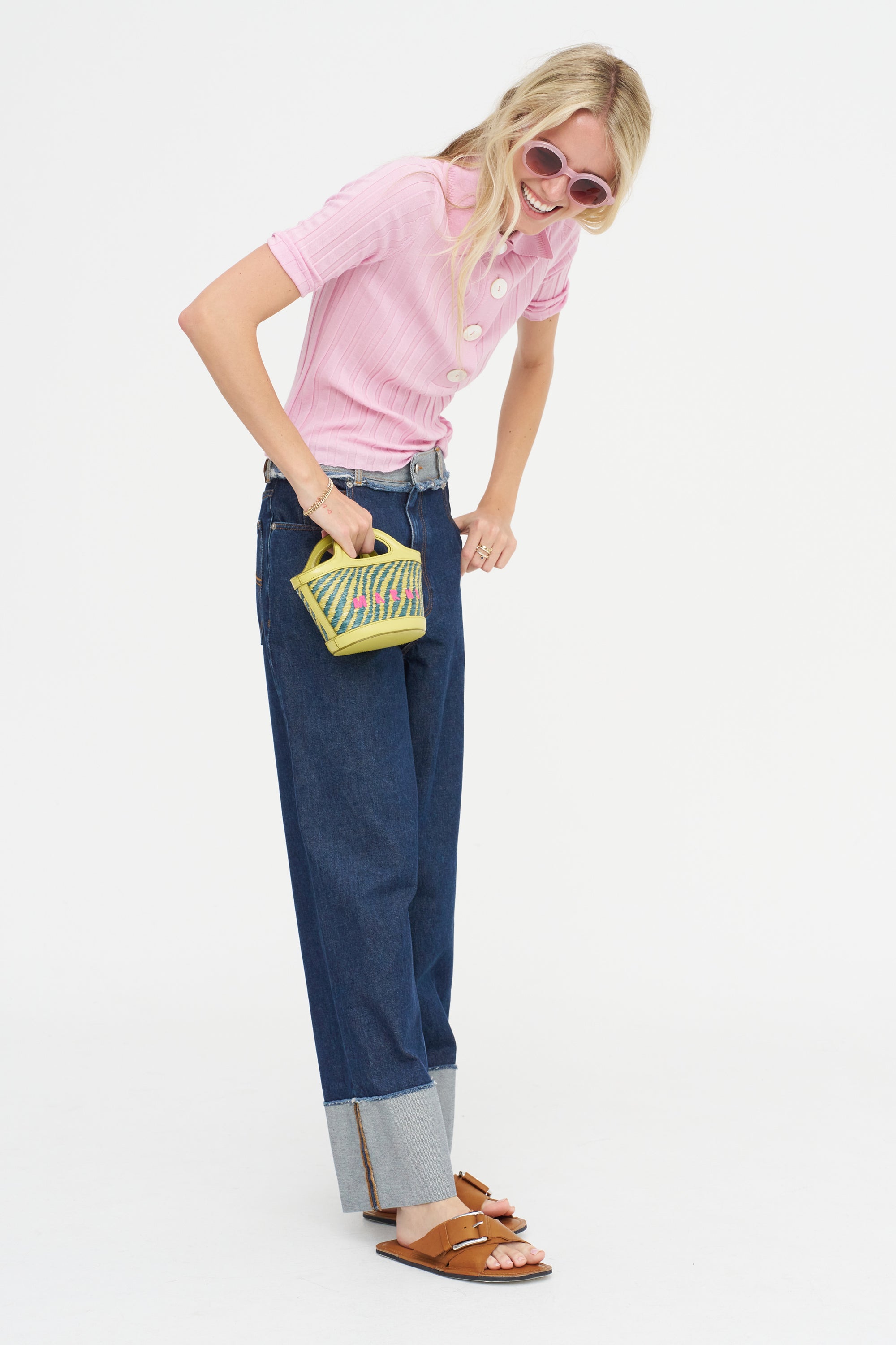 Sugarman Short-Sleeve Polo Knit, Rose