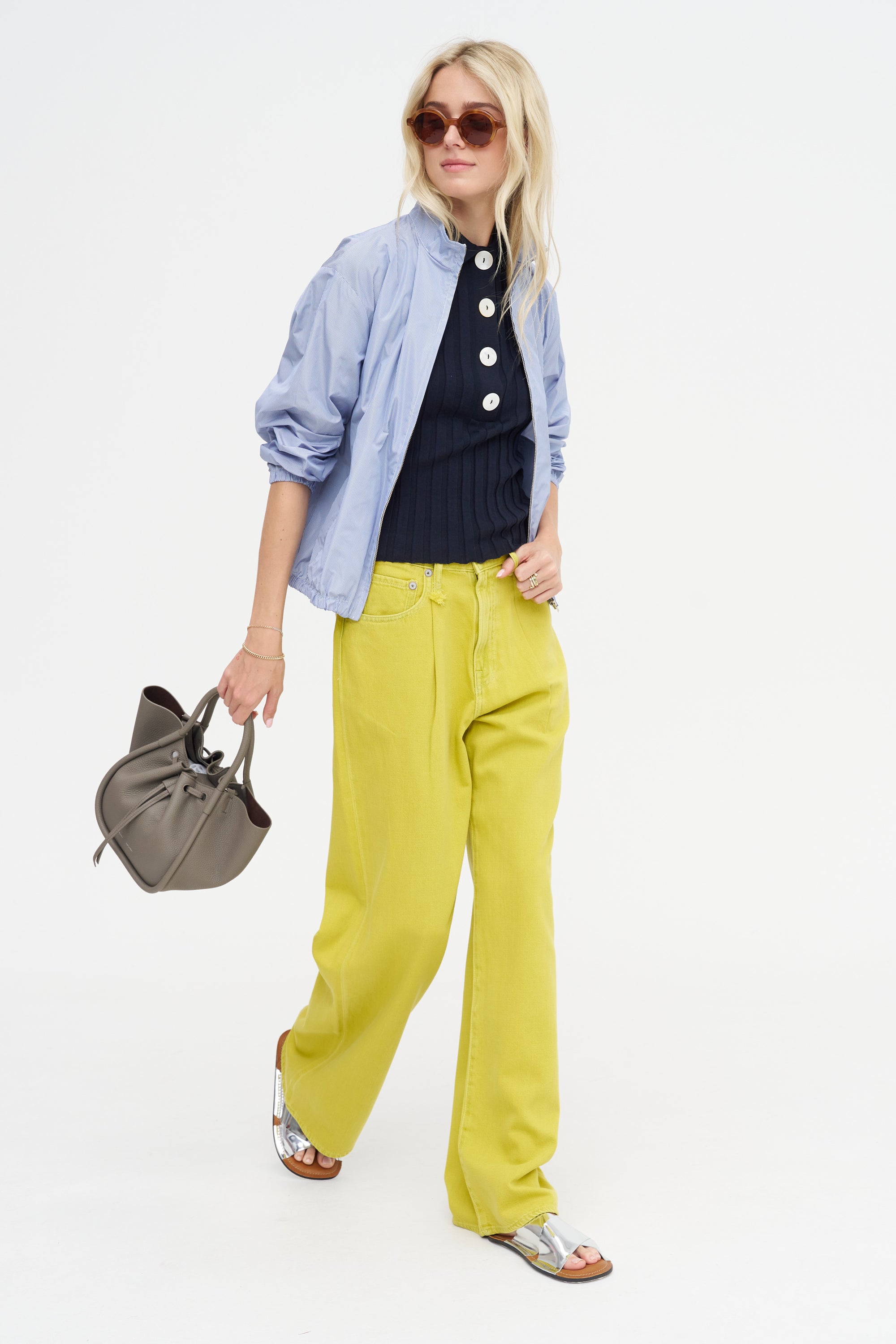 Sugarman Short-Sleeve Polo Knit Top, Noir Navy