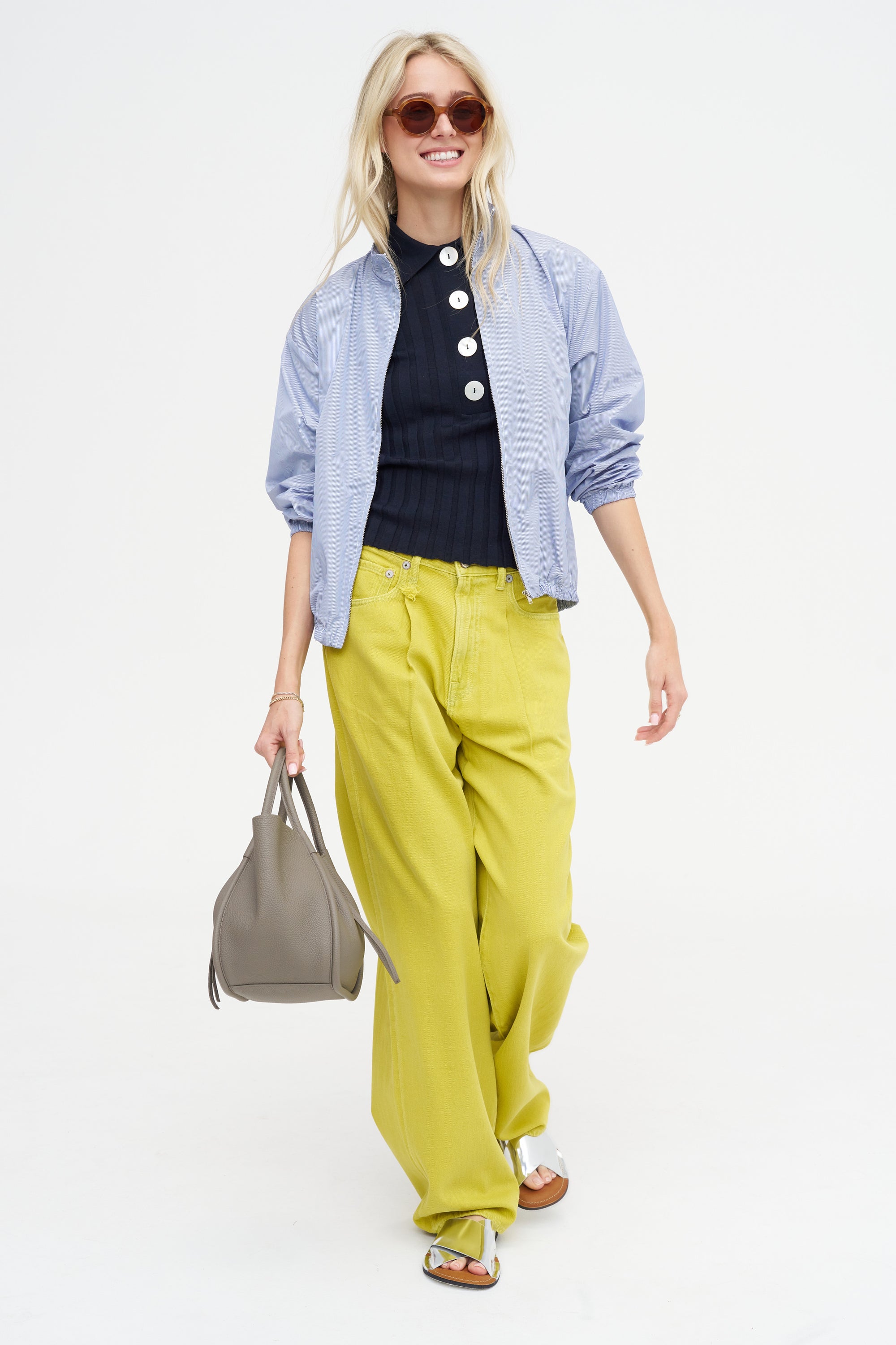 Sugarman Short-Sleeve Polo Knit Top, Noir Navy