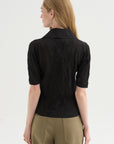 Sugarman Polo Knit Top, Silver