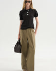 Sugarman Polo Knit Top, Silver