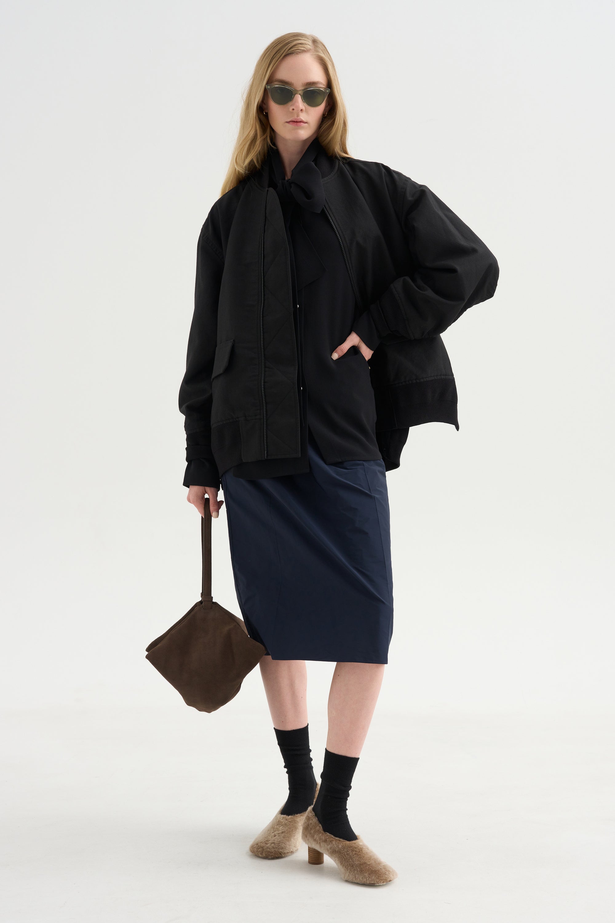 Aviator Oversize Jacket, Noir