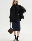 Aviator Oversize Jacket, Noir