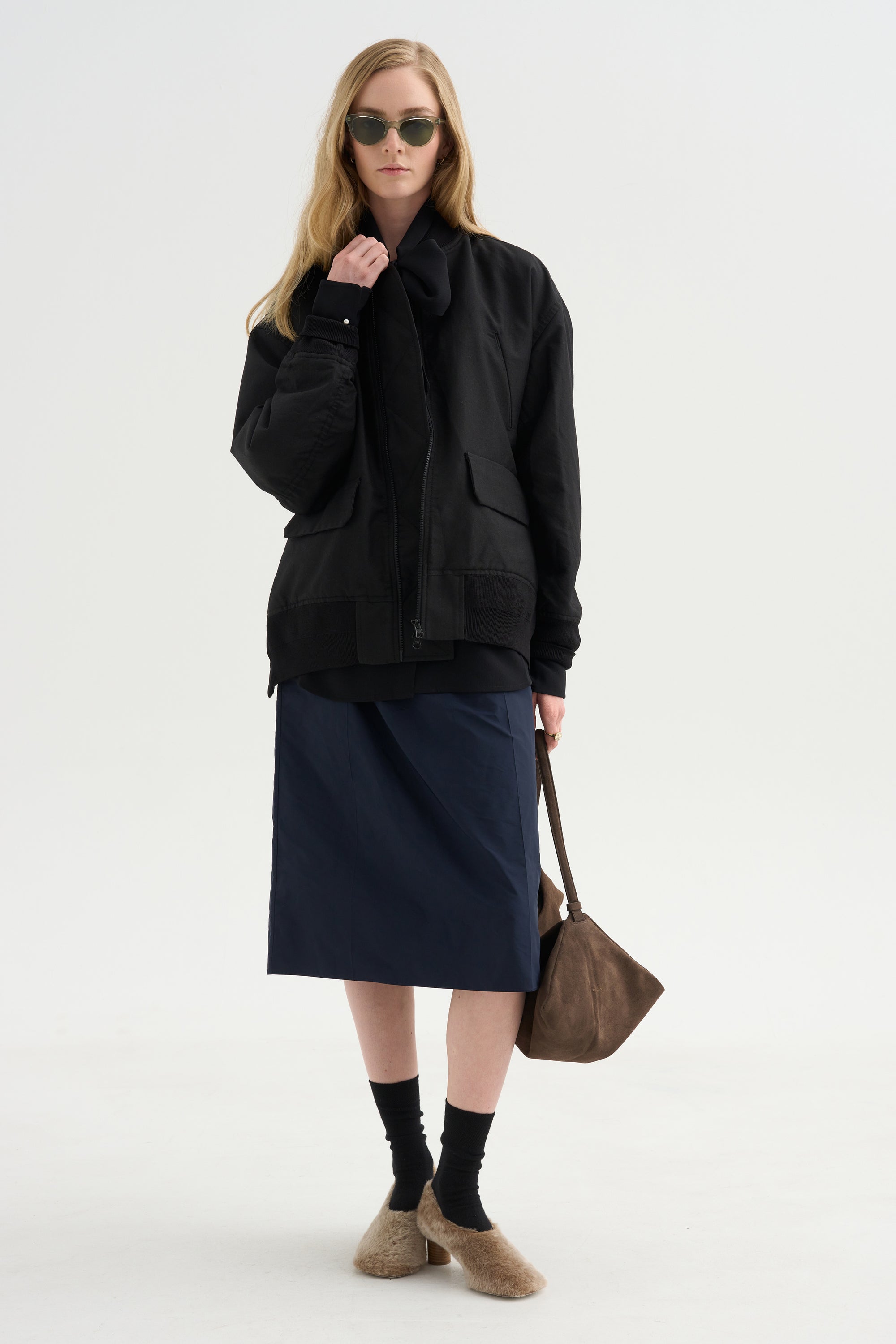 Aviator Oversize Jacket, Noir