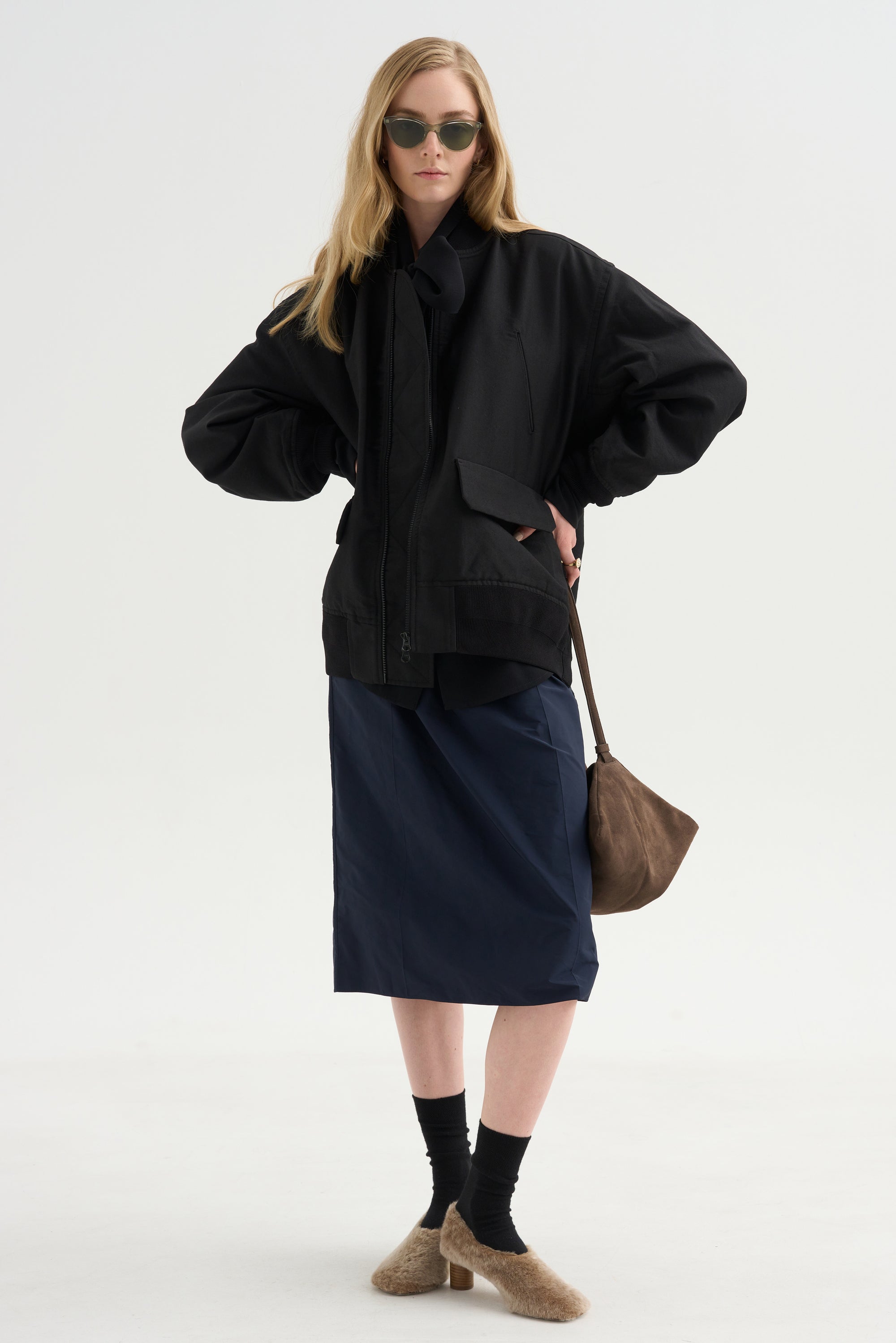 Aviator Oversize Jacket, Noir