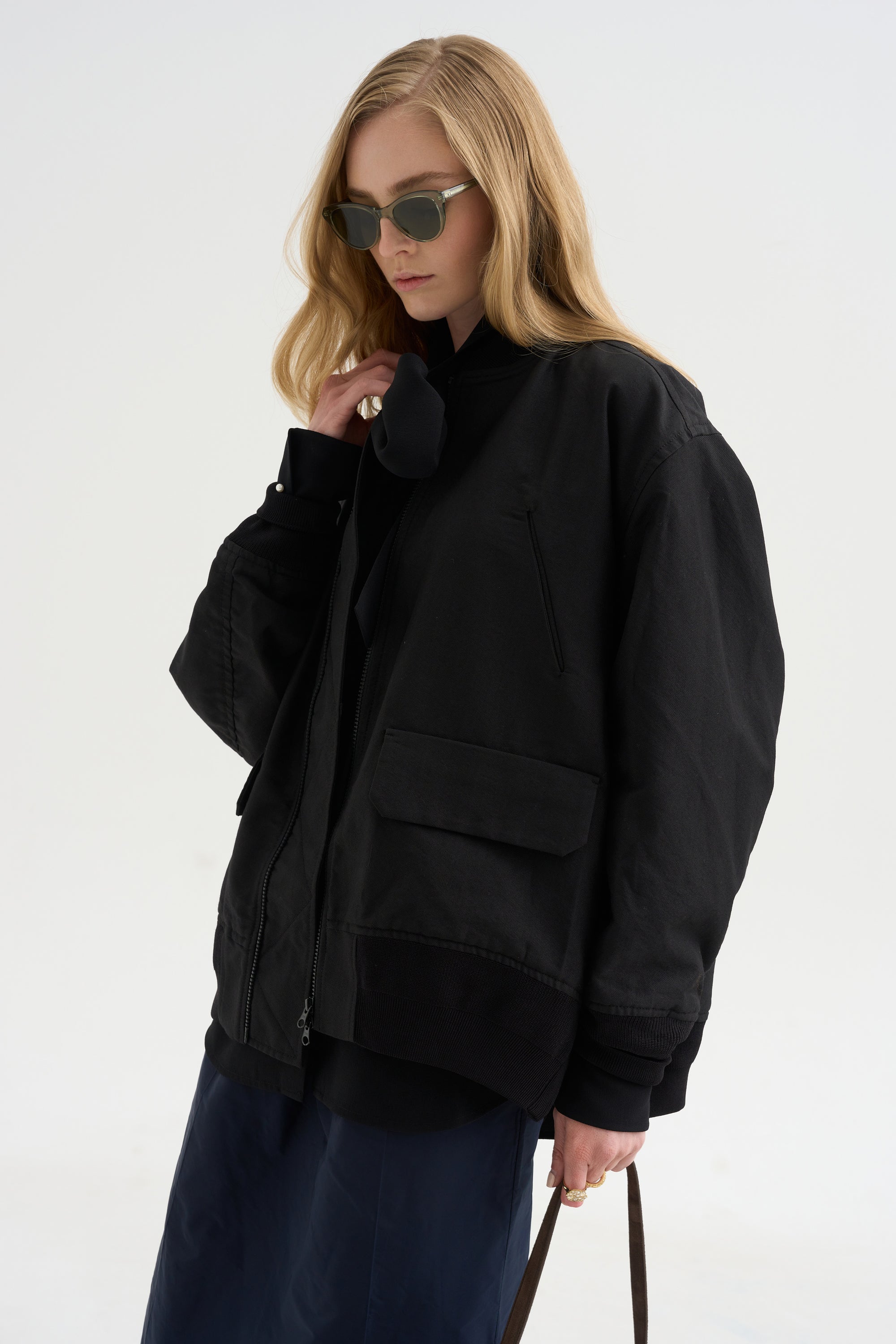 Aviator Oversize Jacket, Noir