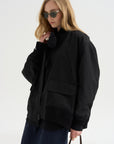 Aviator Oversize Jacket, Noir