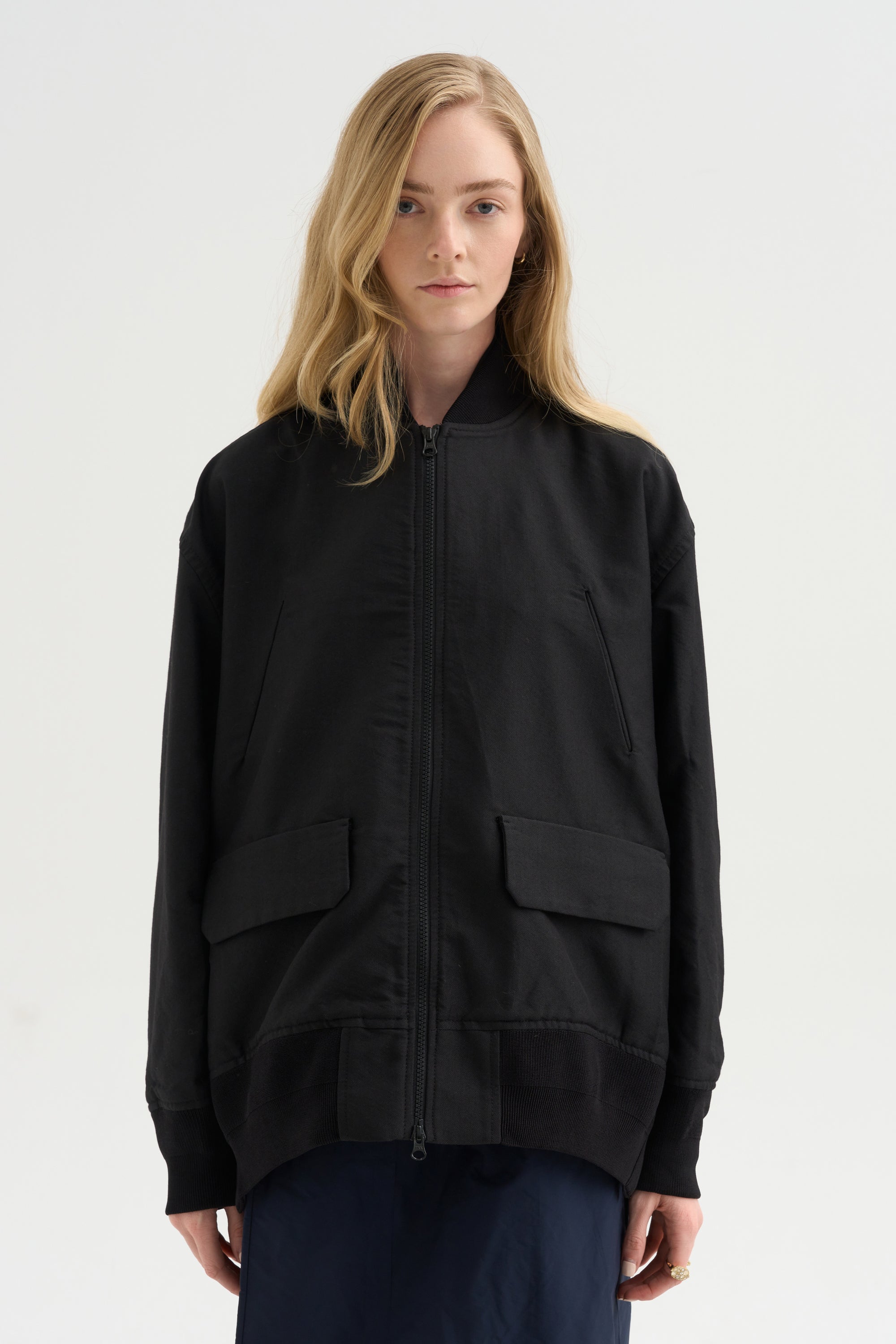 Aviator Oversize Jacket, Noir