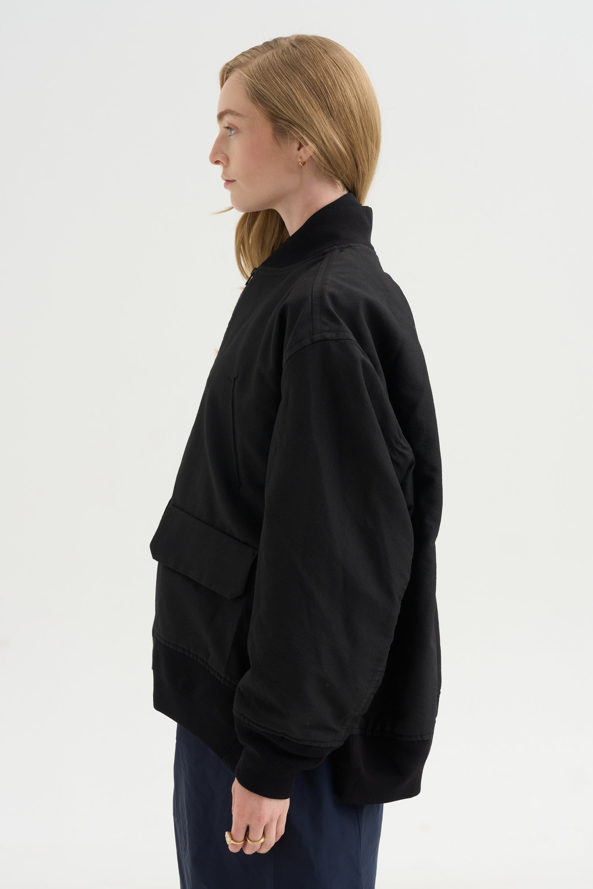 Aviator Oversize Jacket, Noir