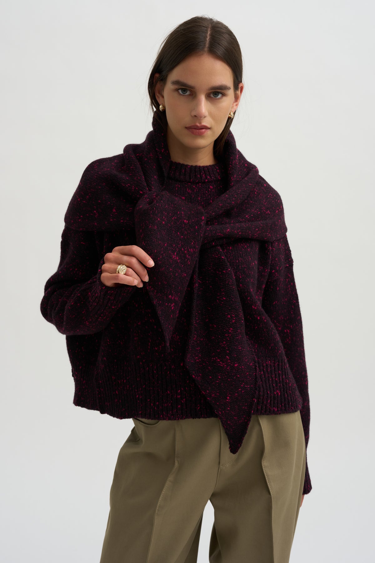 Queen's Guard Scarf Knit, Rouge Noir