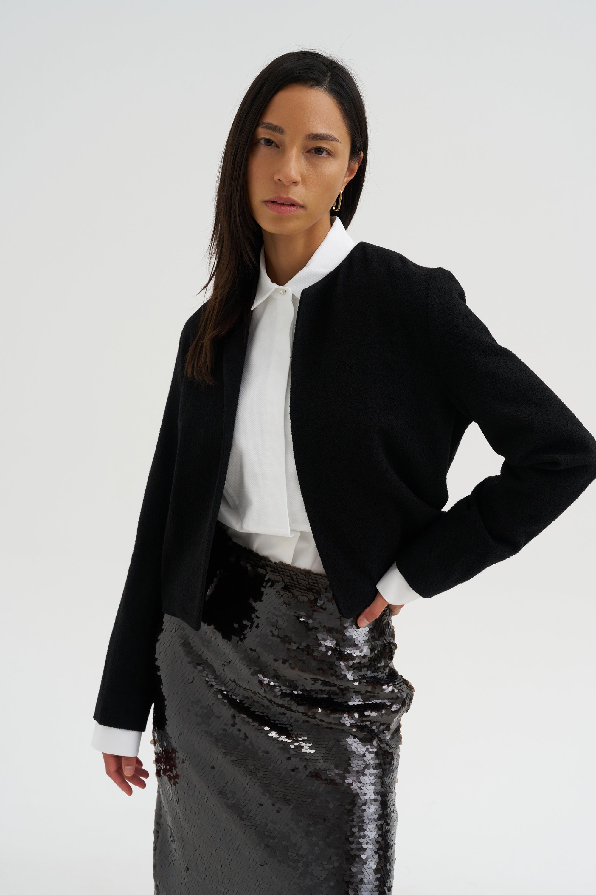 Cropped Jacket, Jet Black
