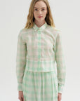 Gauze Vichy Shirt, Glass Green