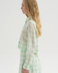 Gauze Vichy Shirt, Glass Green